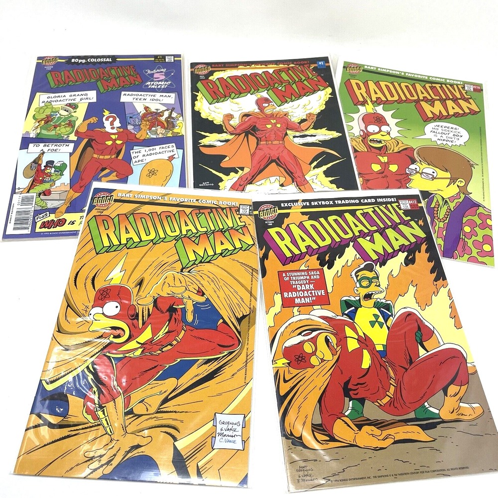 Bongo Comics Radioactive Man Lot of 5 80 Page Colossal #1 Vtg 90s 216 412 1000